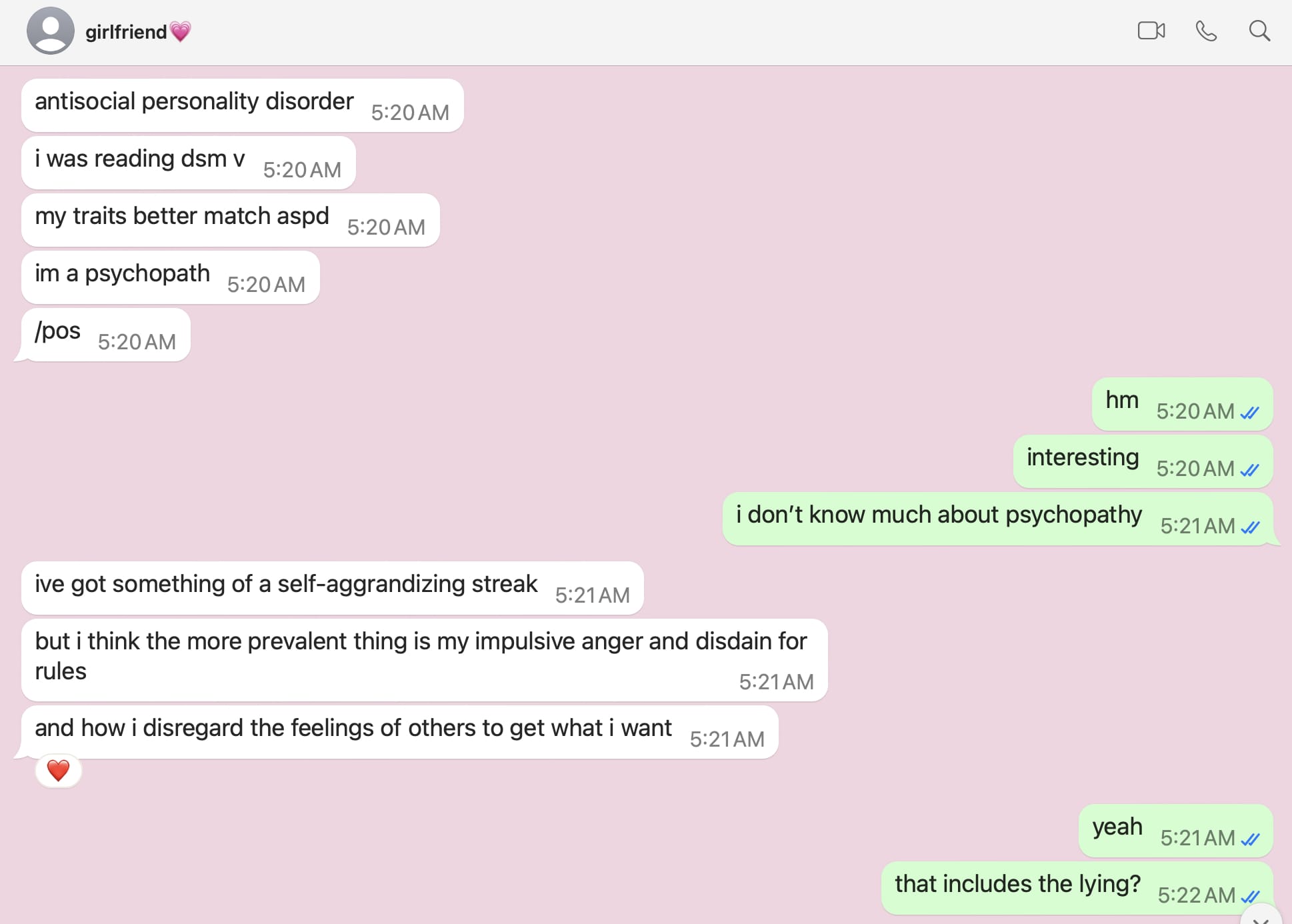 Zack confirms he is a psychopath
